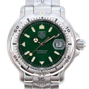 RARE Ladies 29mm Tag Heuer 6000 Series Green Dial Watch Ref: WH1317 with B+P!